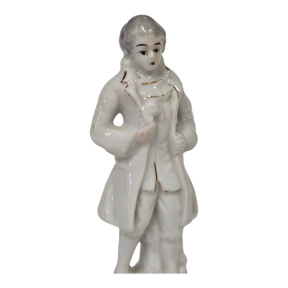 Vintage Porcelain Colonial Man Figurine 5" Made in Japan Collectible Decor - Picture 2 of 7